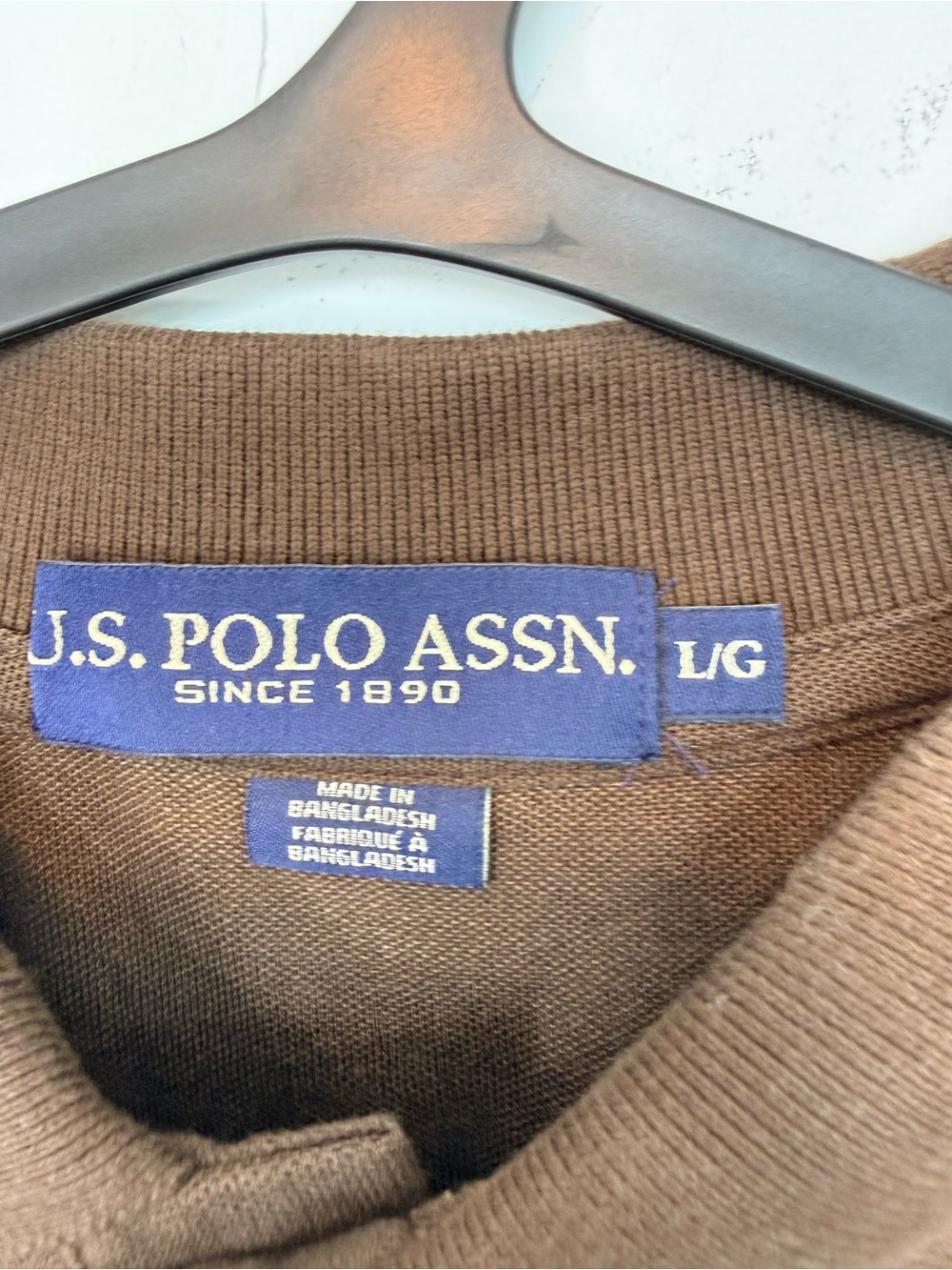 U.S. Polo Assn. Brown Short Sleeve Polo with Embroidered Logo size Large - Picture 7 of 9